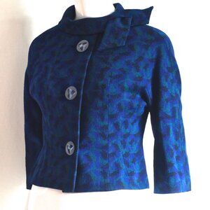Rita 1950's Blue Patterned Jacket